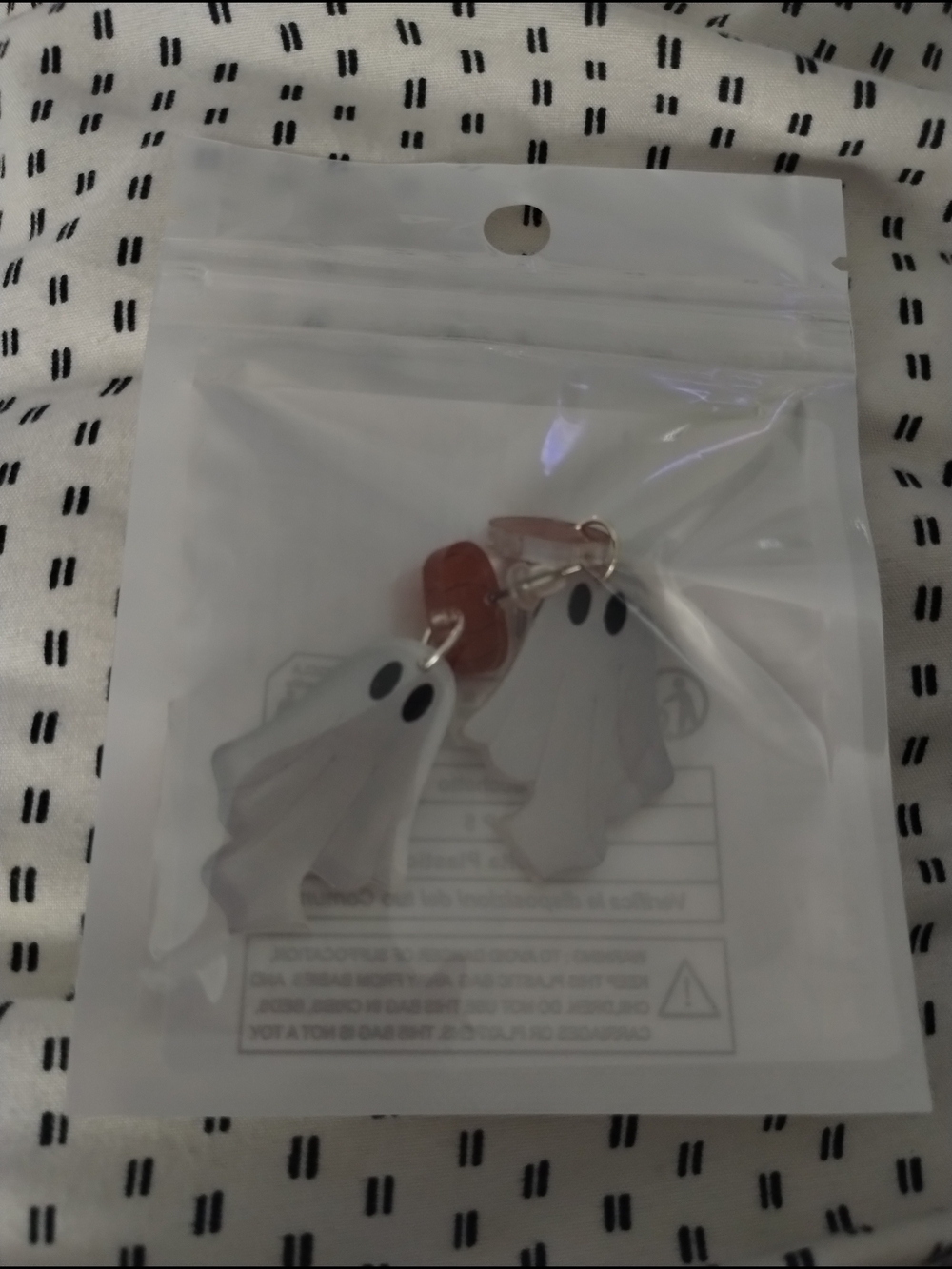 Ghost Charm Earrings - White Halloween Costume Accessory